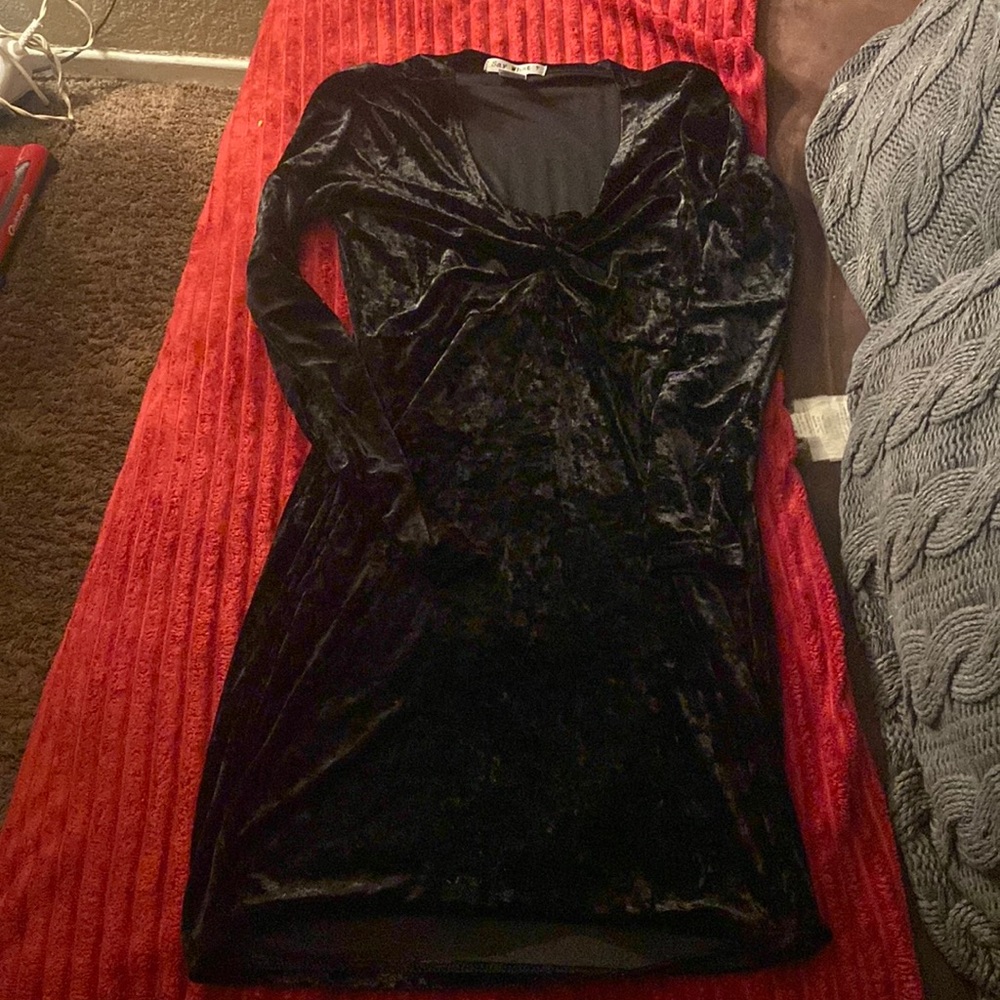 Black velvet dress